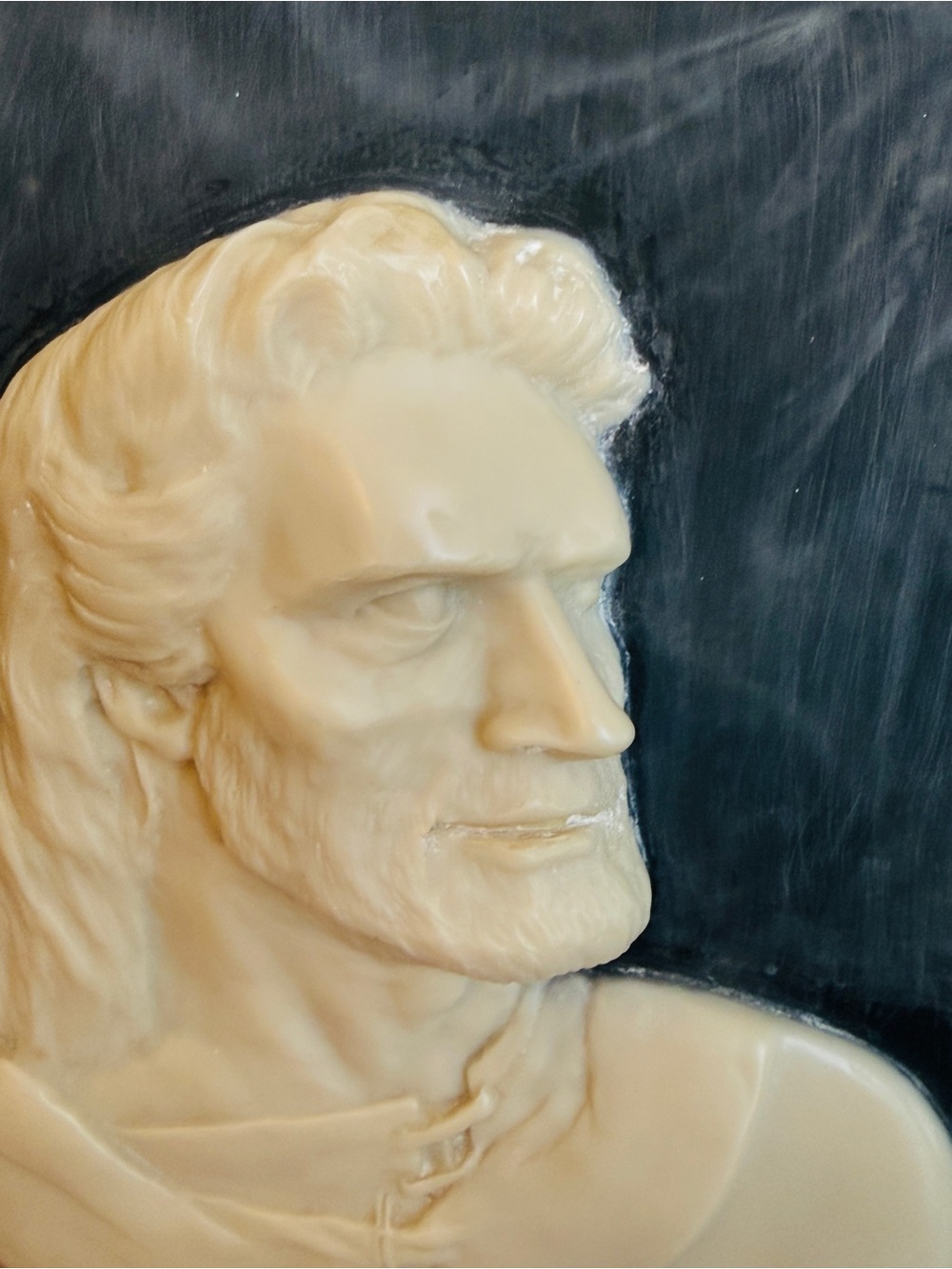 Vintage C. Ed Enterprises Incolay Stone Jesus Profile Wall Plaque Large 11" - Picture 5 of 12